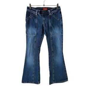 Unionbay Juniors Flare Leg Jeans Denim Y2K 90s Retro Dark Wash Size 7